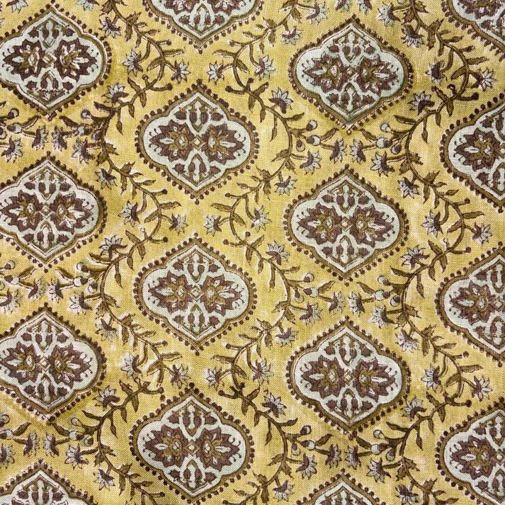 Jodhpuri Linen 58" Block-Printed Buta Upholstery Fabric