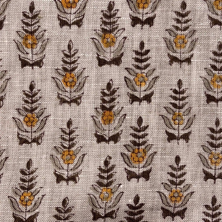 Gajju Linen 58" Block-Printed Buti Upholstery Fabric