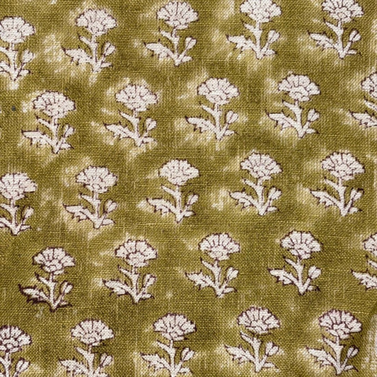 Ruhna Block Printed Linen Fabric | Upholstery & Home Décor Fabric