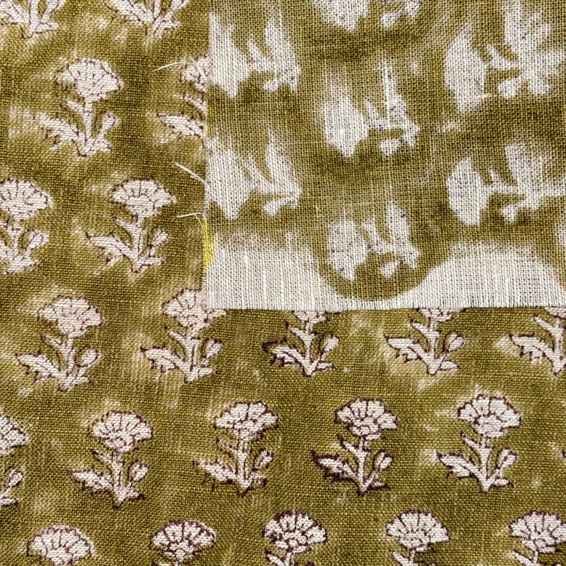 Ruhna Block Printed Linen Fabric | Upholstery & Home Décor Fabric