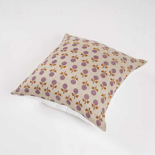 Decorative pillow with floral pattern on a pink background
