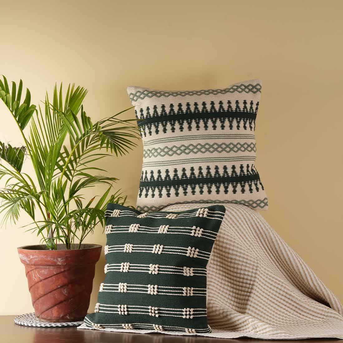 Calm Square Woven Pillow Cover