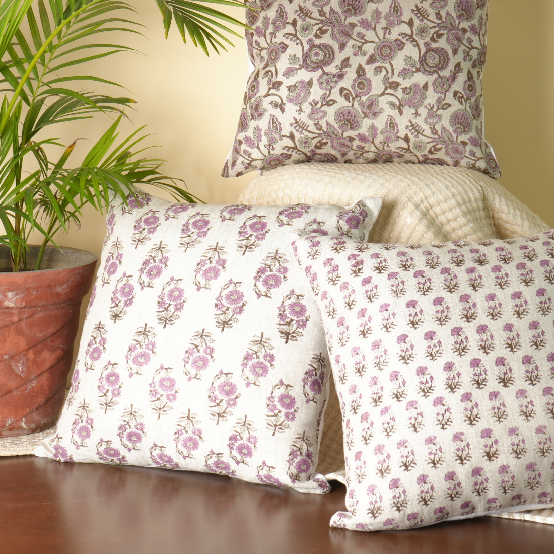 Dabu Linen Block Printed Pillow Cover