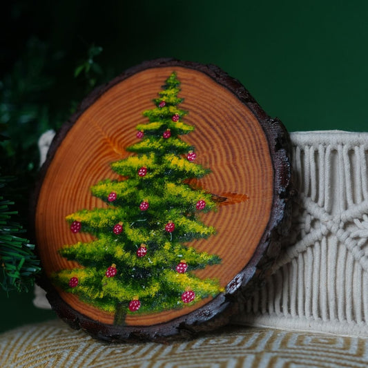 Hand Painted Wooden Christmas Tree Wall Decor