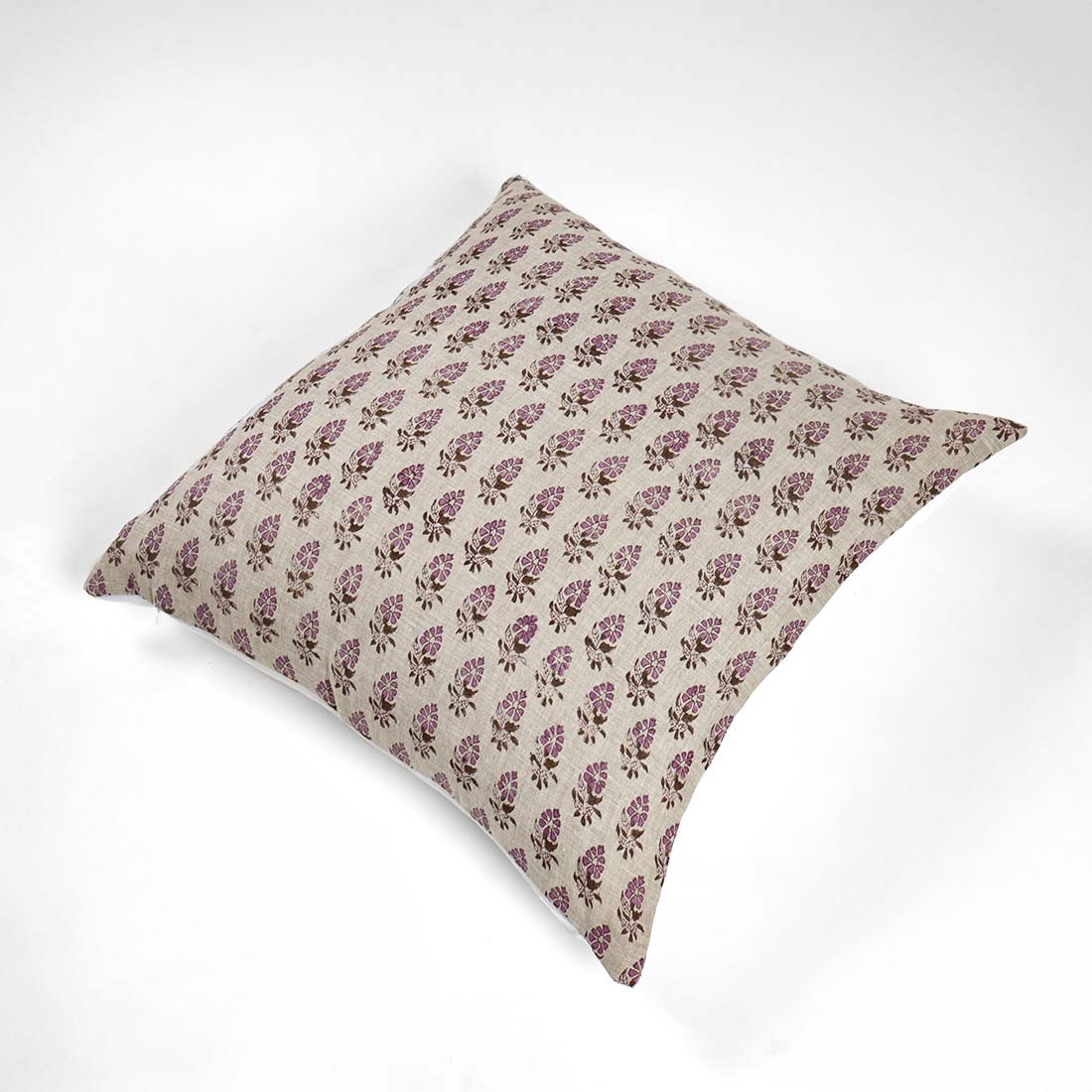 Kalp Linen Block Printed Pillow Cover