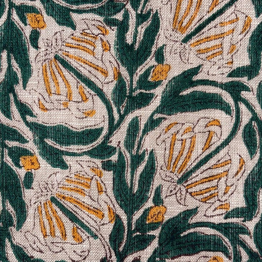 Noor Block Print Linen Fabric