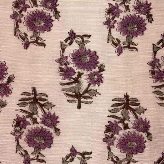 Rajwada Cotton-Linen 44" Block-Printed Buta Upholstery Fabric