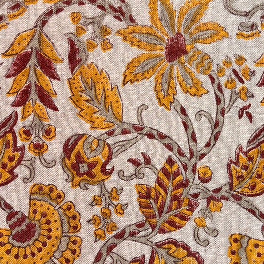 Sohni Block Printed Linen Fabric