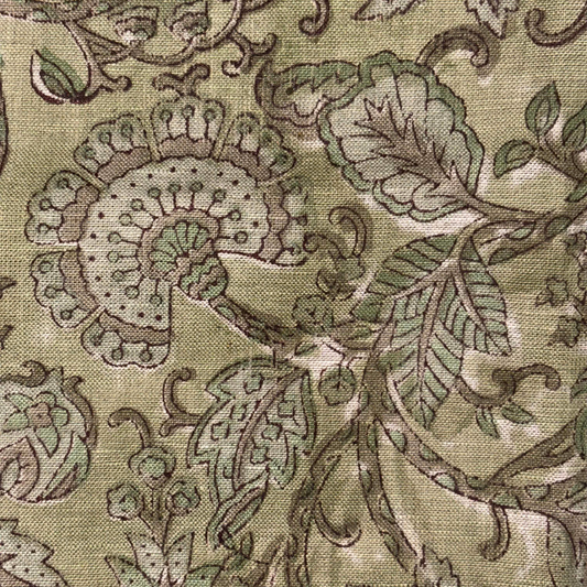 Close-up of intricate paisley pattern on fabric
