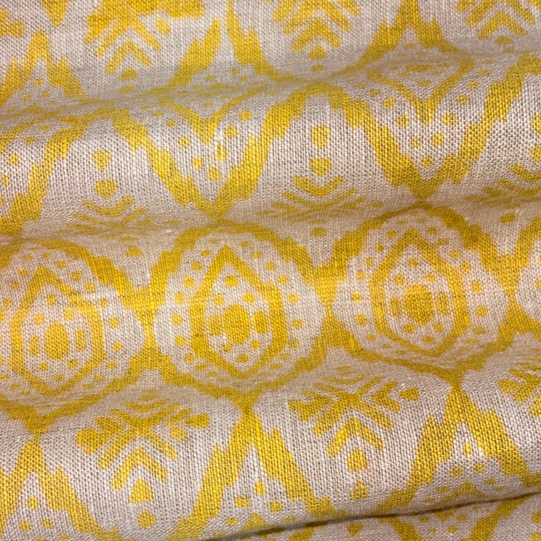 Amaah Block Printed Linen Fabric | Upholstery & Home Décor Fabric