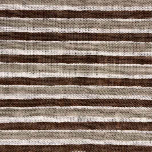 Striped fabric pattern with brown and beige vertical stripes