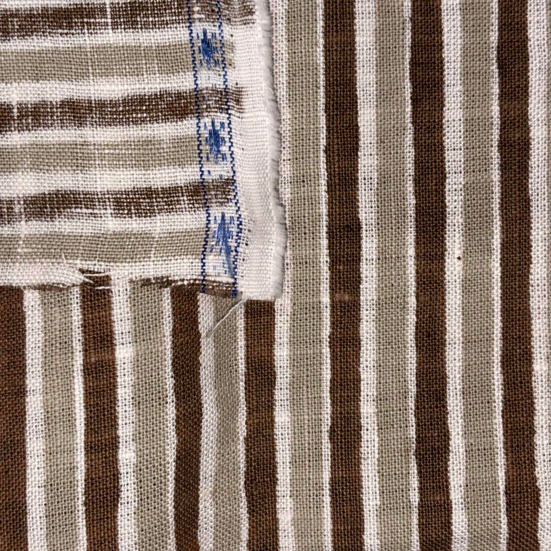 Pancham Linen 58" Block-Printed Stripe Upholstery Fabric