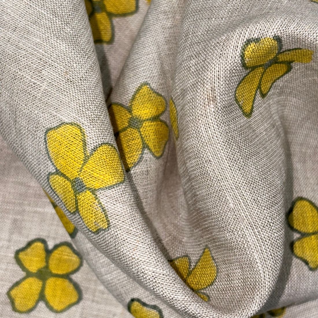 Arisa Block Printed Linen Fabric | Upholstery & Home Décor Fabric
