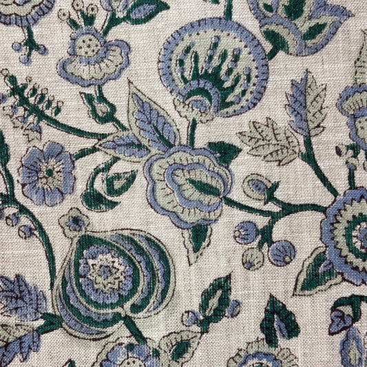 Daisa Block Printed Linen Fabric