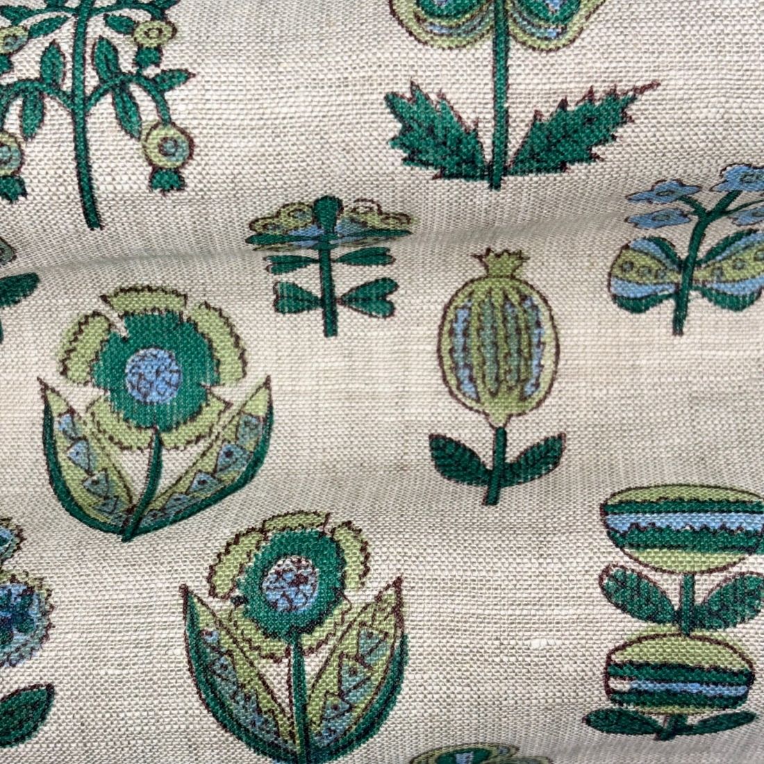 Ambaa Hand Block Printed Linen Fabric | Upholstery & Home Décor Fabric