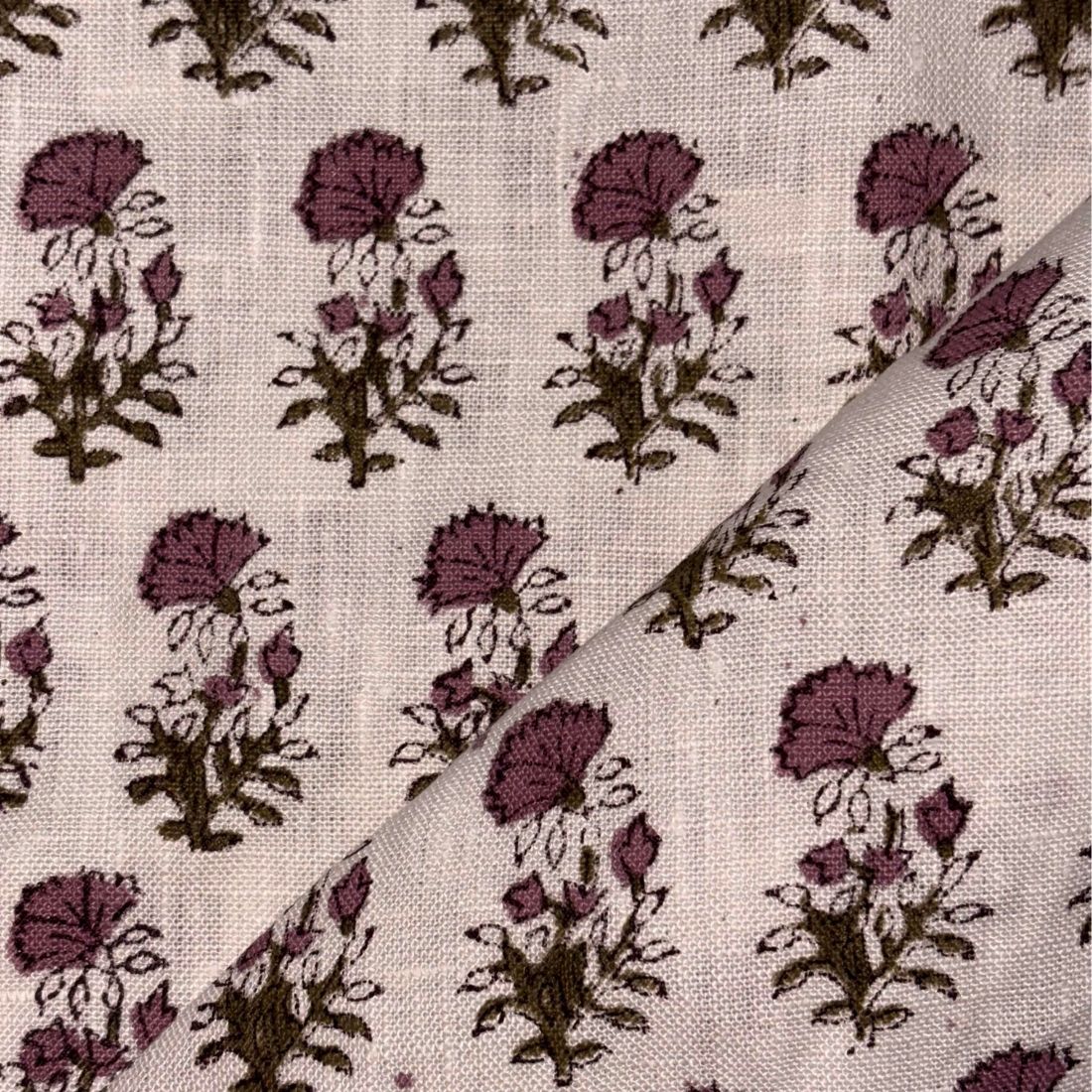 Tanirika Linen 58" Block-Printed Buti Upholstery Fabric