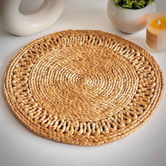 Rustic Round Jute Coasters - 6" Handwoven Table Elegance