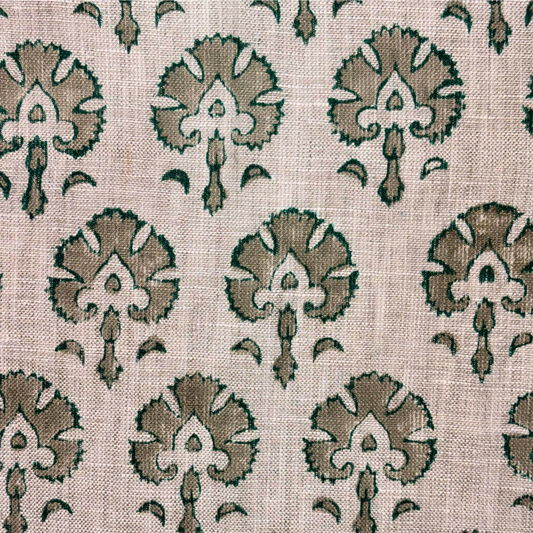 Mehar Block Printed Linen Fabric | Upholstery & Home Décor Fabric