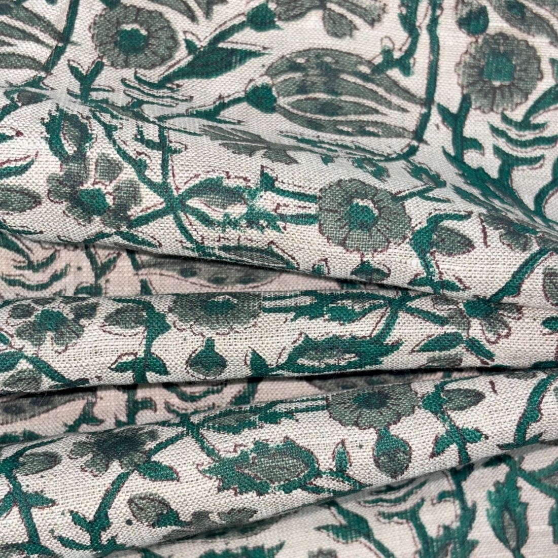 Gaami Block Printed Linen Fabric