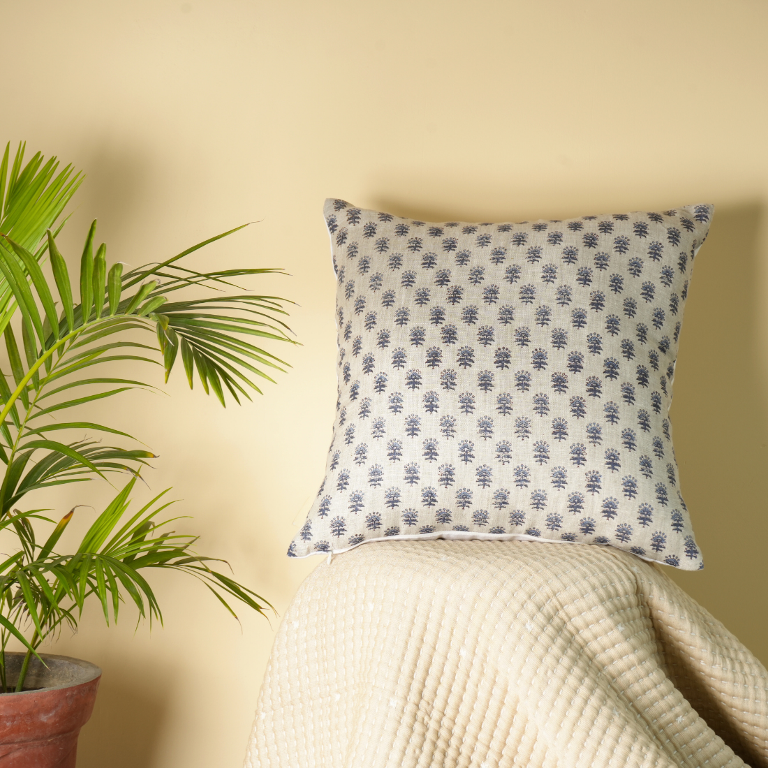 Siro Linen Block Printed Pillow Cover