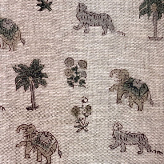 Jhumk Block Printed Linen Fabric | Upholstery & Home Décor Fabric