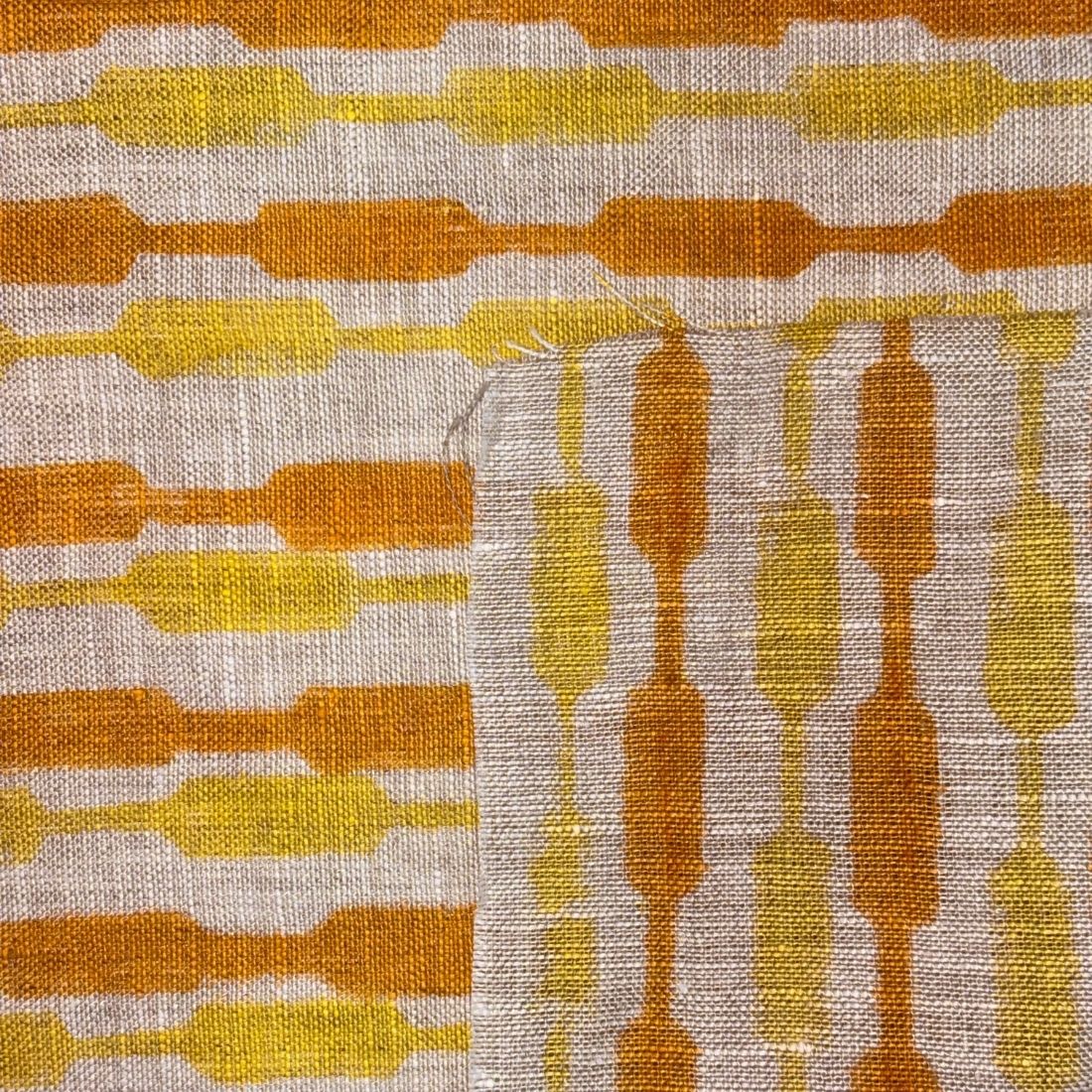 Tassi Block Printed Linen Fabric | Upholstery & Home Décor Fabric