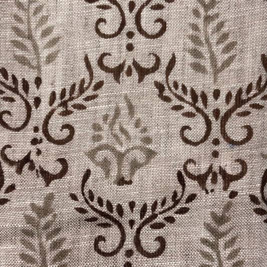 Rangbaag Linen 58" Block-Printed Abstract Upholstery Fabric