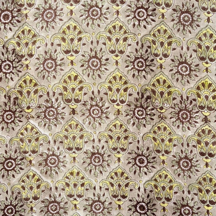 Bhini Linen 58" Block-Printed Buta Upholstery Fabric