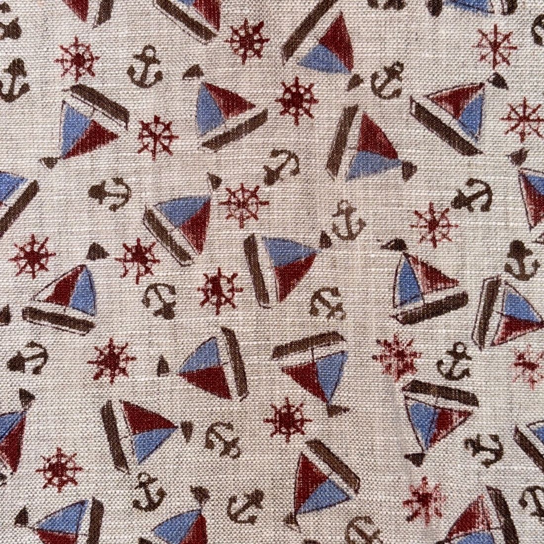 Taara Block Printed Linen Fabric | Upholstery & Home Décor Fabric