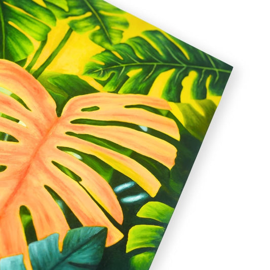 Hand Painted Leaf Canvas Wall Art