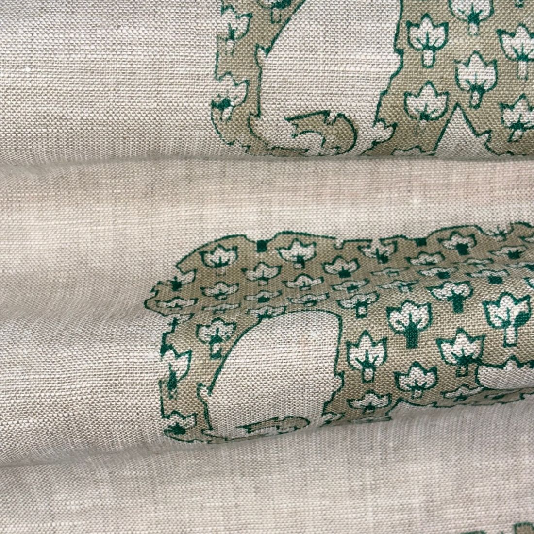 Mithi Block Printed Linen Fabric | Upholstery & Home Décor Fabric