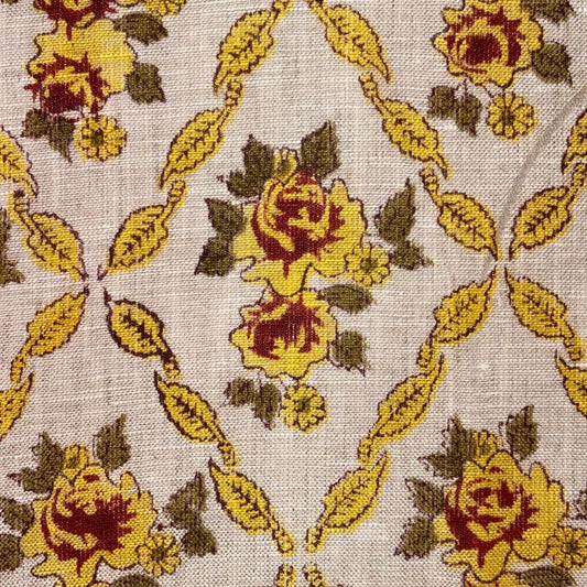 Taana Block Printed Linen Fabric | Upholstery & Home Décor Fabric