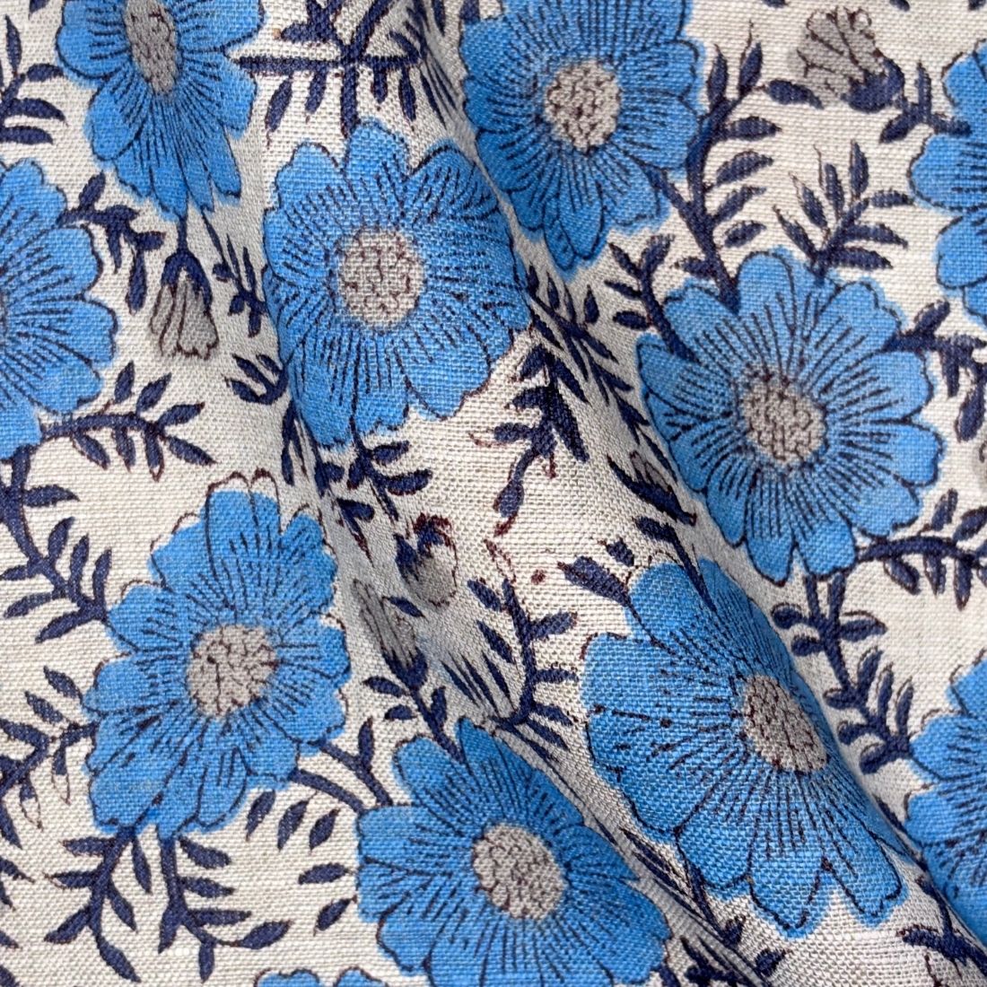 Haari Block Printed Linen Fabric