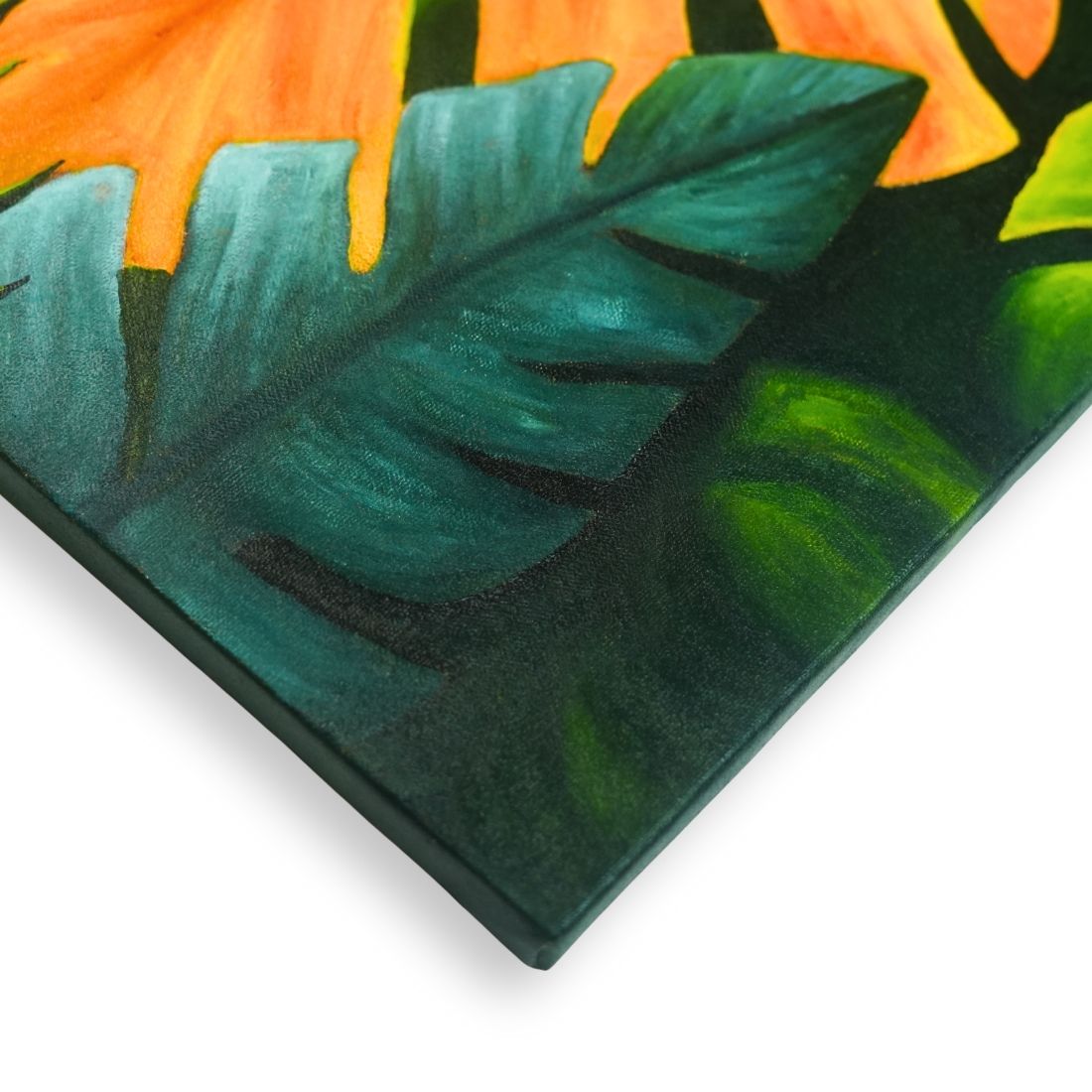 Hand Painted Leaf Canvas Wall Art