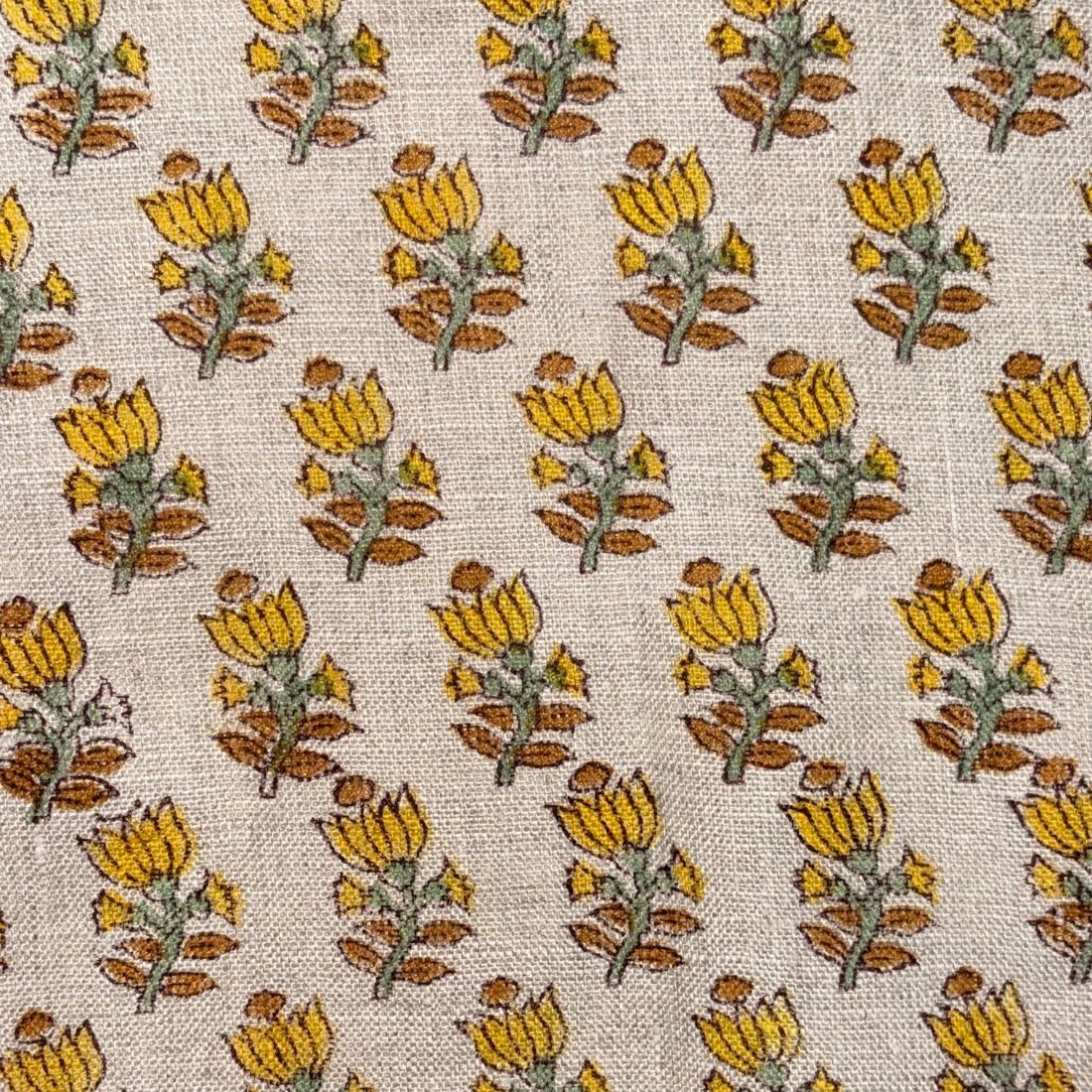 Faali Block Printed Linen Fabric