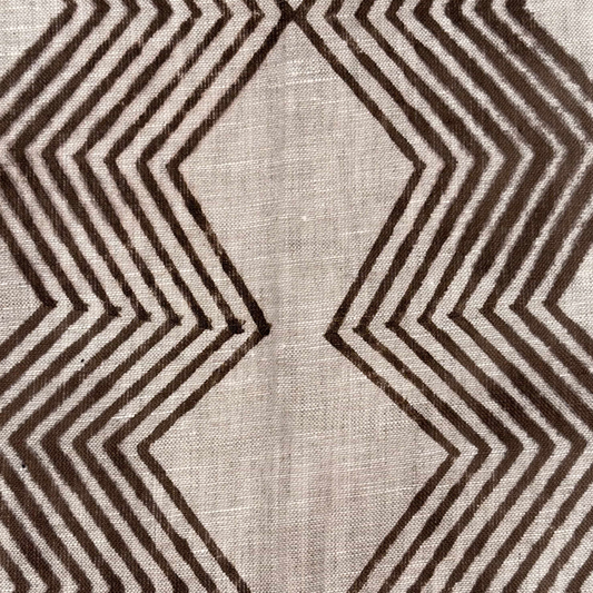 Rajputana Linen 58" Block-Printed Geometric Upholstery Fabric