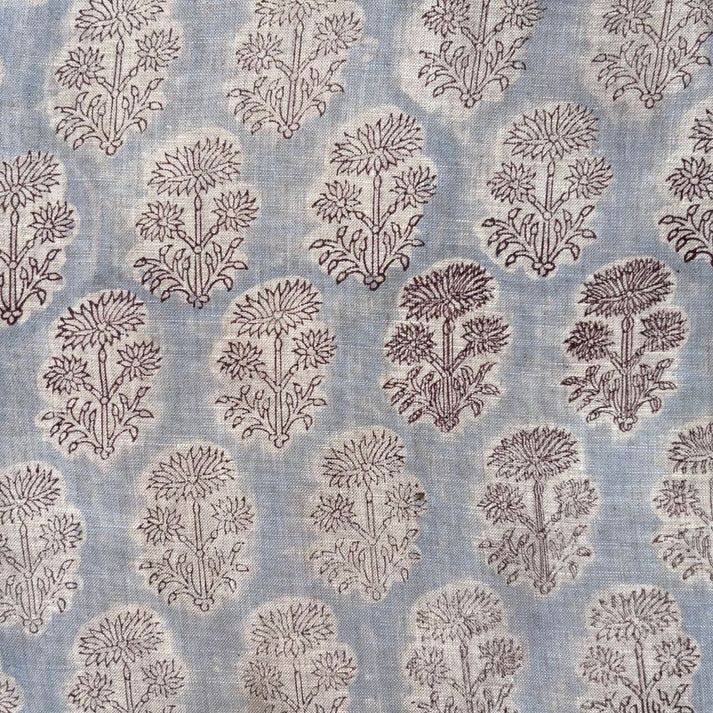 Baali Linen 58" Block-Printed Buta Upholstery Fabric