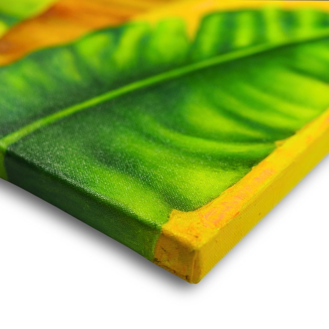 Hand Painted Tropical Leaf Canvas Wall Art
