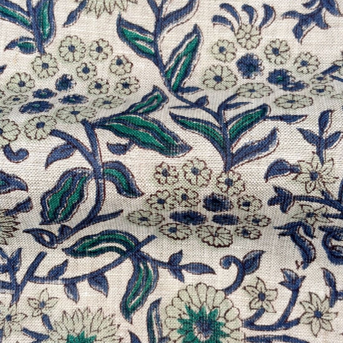 Dhani Block Printed Linen Fabric