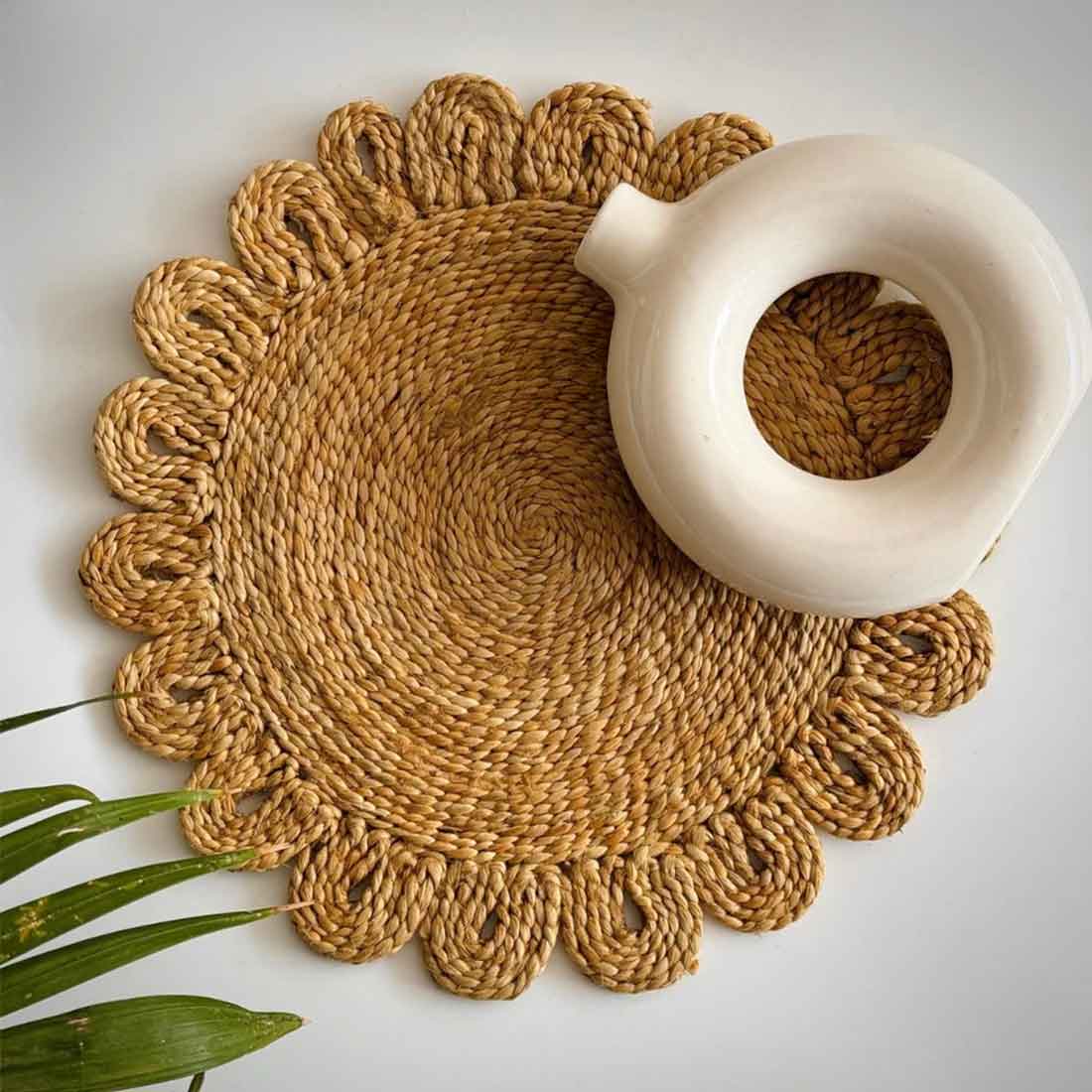 SunPetal Jute Coaster – 6" Handwoven Rustic Elegance
