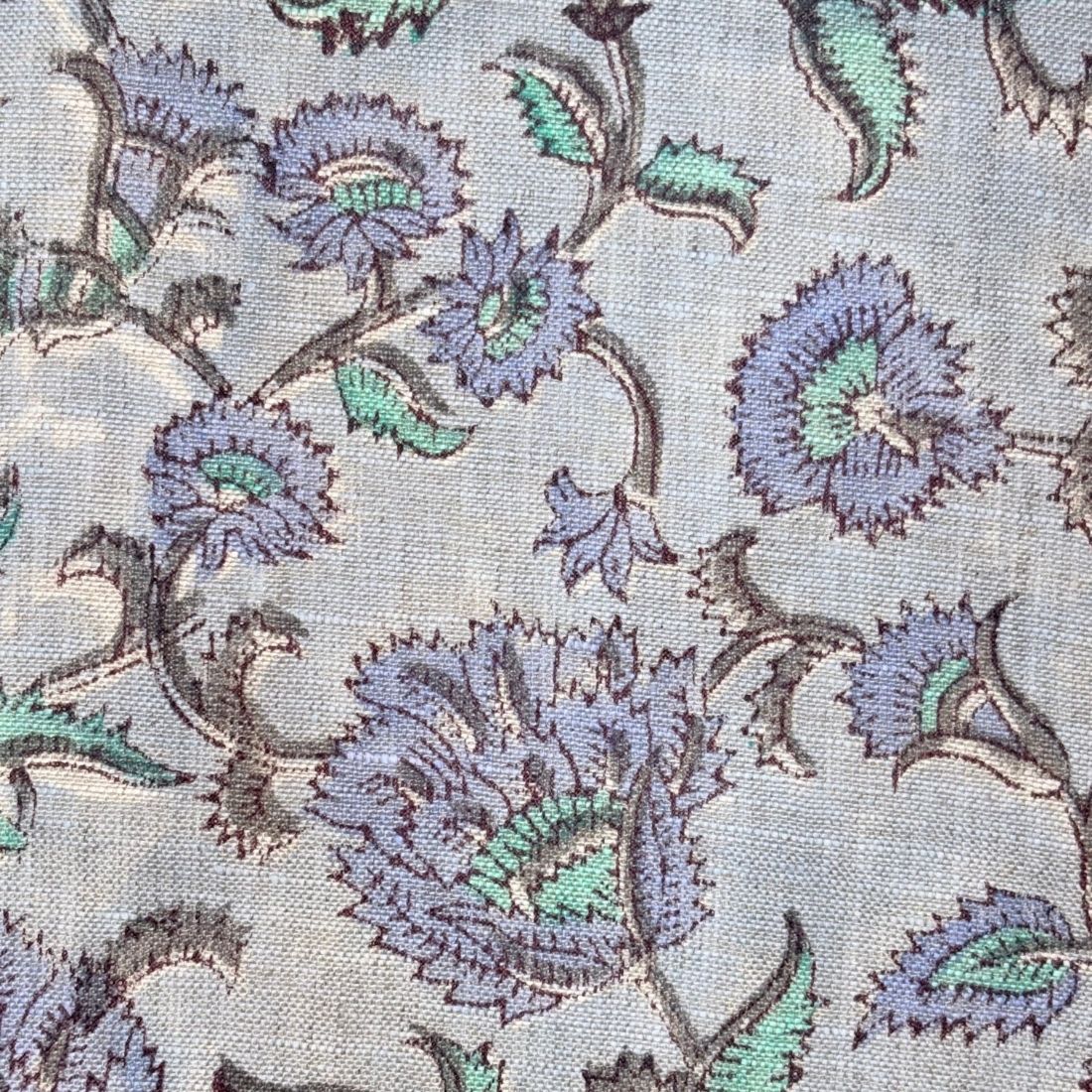 Amoli Block Printed Linen Fabric | Upholstery & Home Décor Fabric