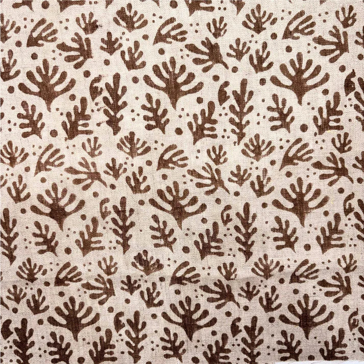 Shahi Linen 58" Block-Printed Abstract Upholstery Fabric