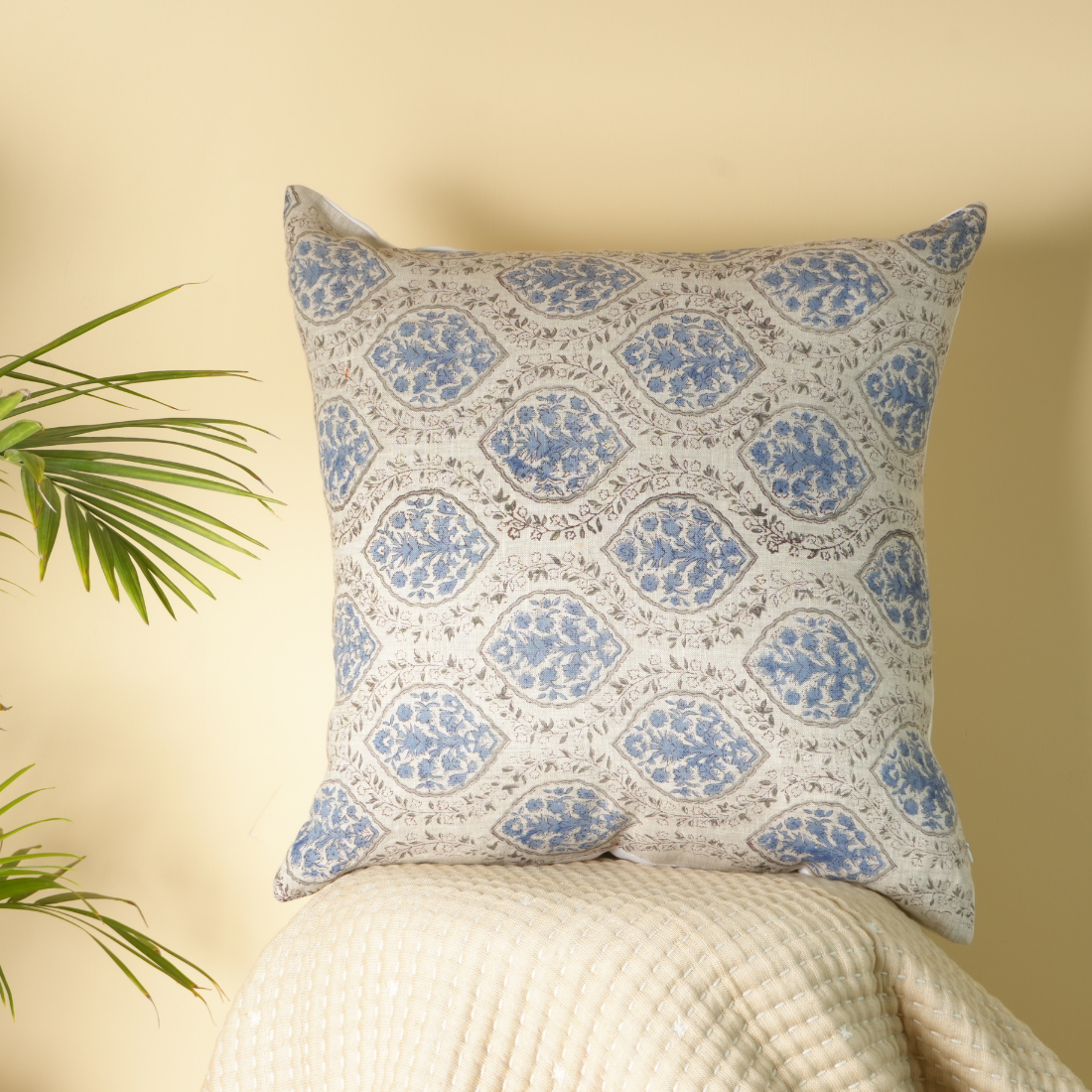 Kavi Linen Block Printed Pillow Cover