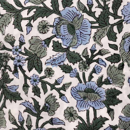 Megha Cotton 44" Block-Printed Jaal Upholstery Fabric