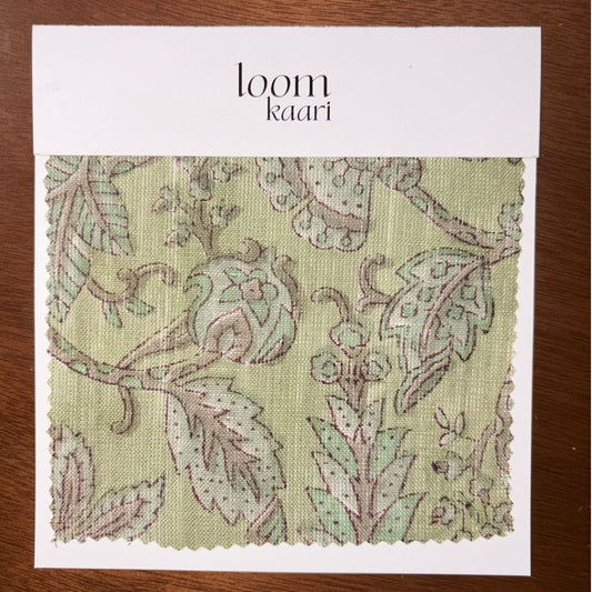 Gaani Block Printed Linen Fabric