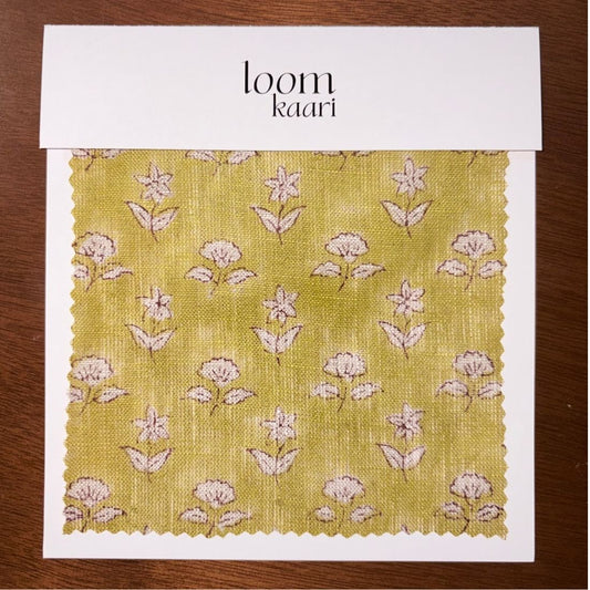 Sajni Block Printed Linen Fabric