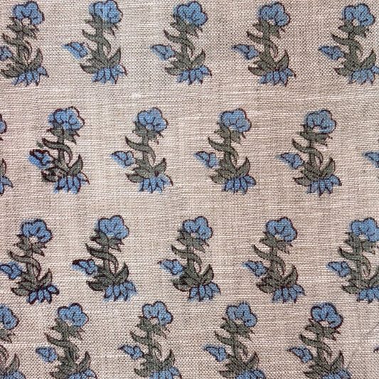 Naira Block Printed Linen Fabric | Upholstery & Home Décor Fabric