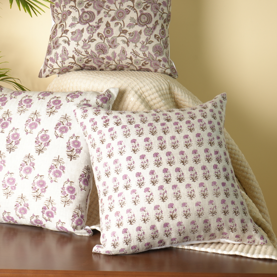 Bagh Linen Block Printed Pillow Cover
