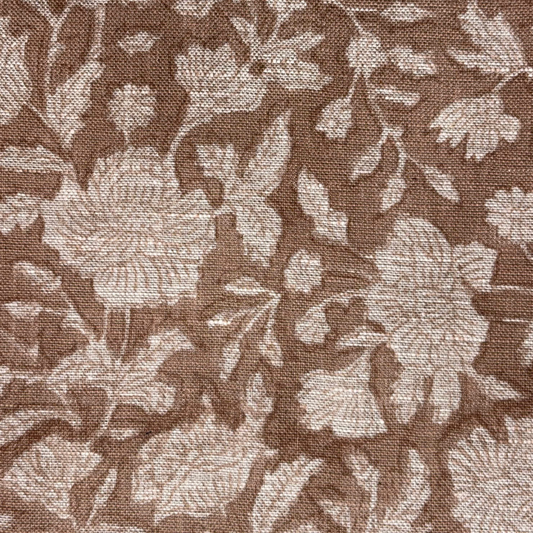 Surang Linen 58" Block-Printed Jaal Upholstery Fabric