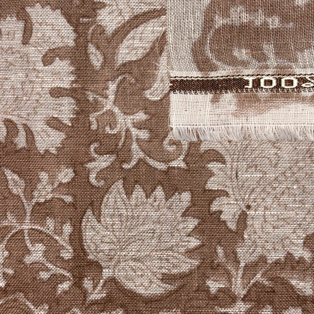 Morbagh Linen 58" Block-Printed Abstract Upholstery Fabric